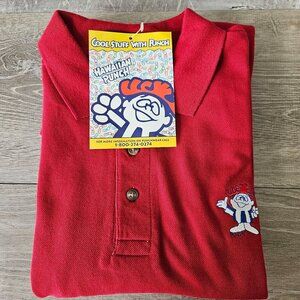Hawaiian Punch Vintage 90s Red Polo Shirt Size XXL 100% Cotton Logo Short Sleeve